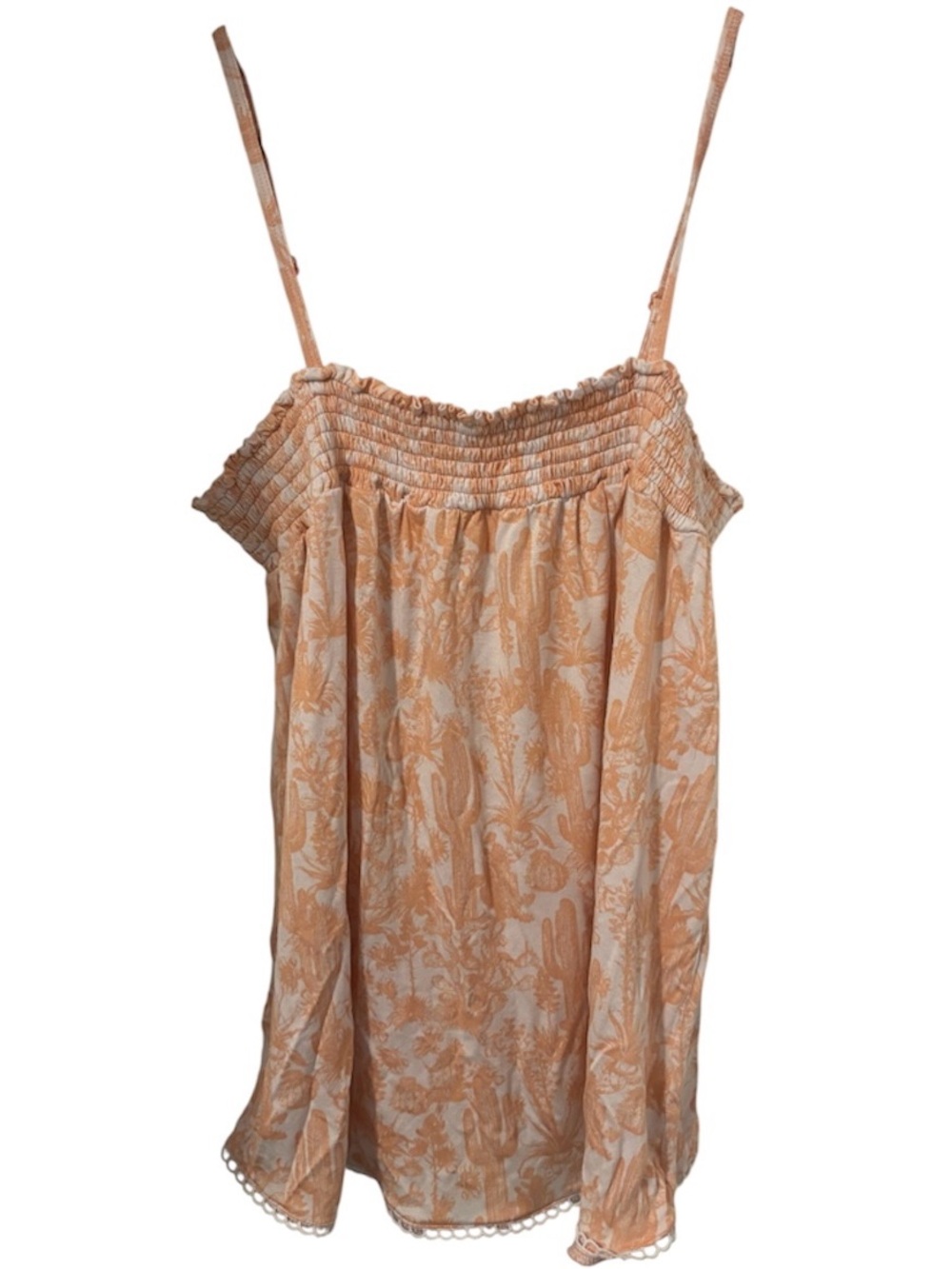 Women’s Flowy Adjustable Strap Tank Tranquil & True Peach White Desert Size L